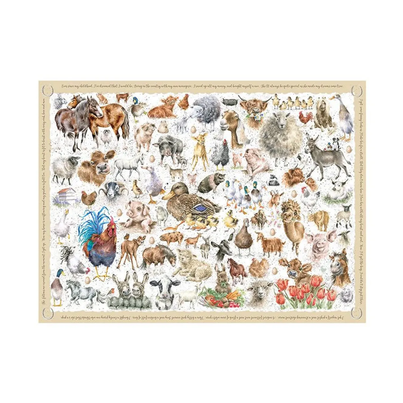 Wrendale Designs Puzzles|Children-'Farmyard Friends' Jigsaw Puzzle by