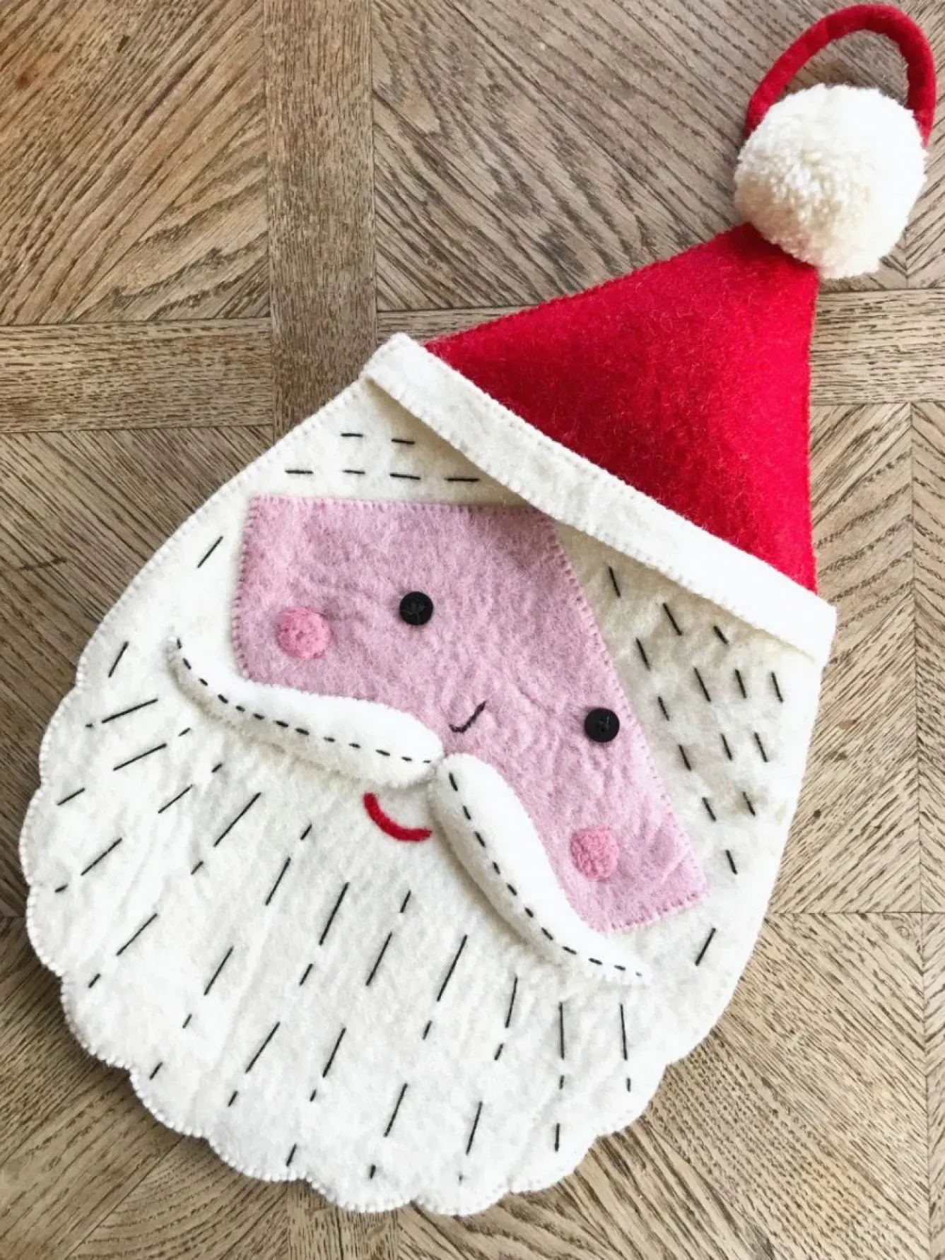 Sew Heart Felt Christmas Decorations|Seasonal Decor-Father Christmas Felt Stocking