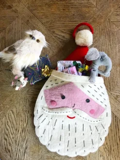 Sew Heart Felt Christmas Decorations|Seasonal Decor-Father Christmas Felt Stocking