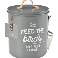 Burgon & Ball Gardening-'Feed the Birds' Bird Feed Tin in Charcoal