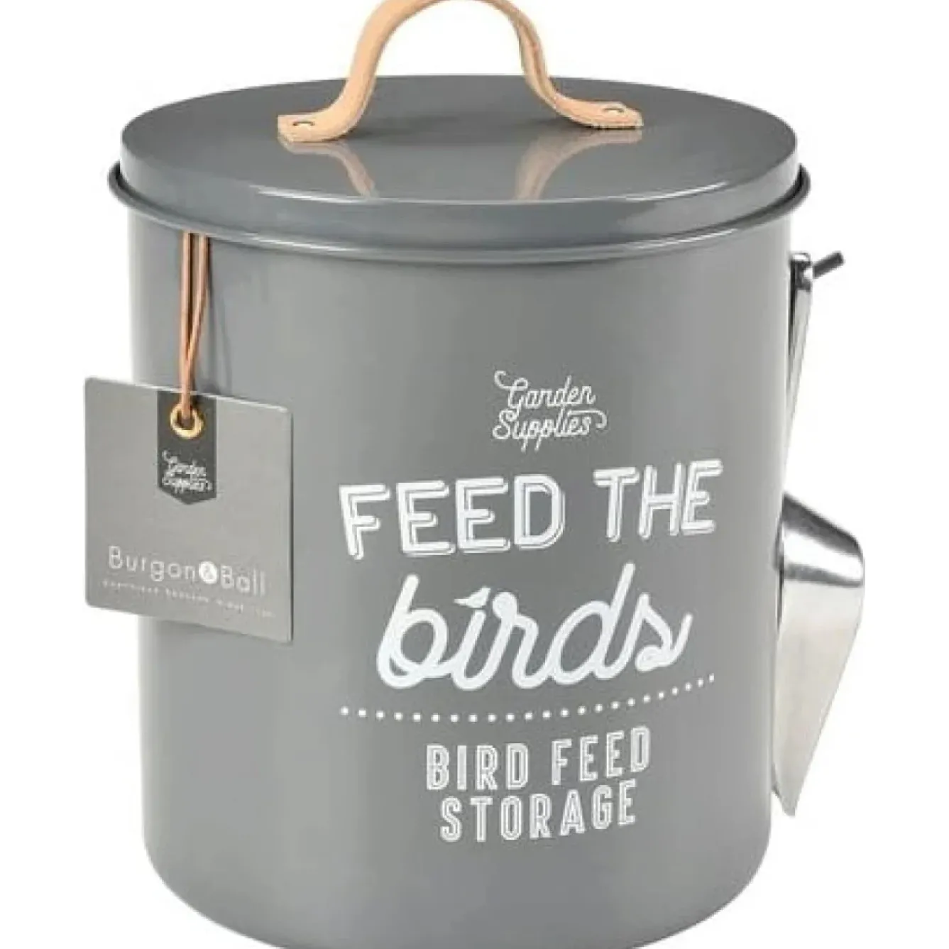Burgon & Ball Gardening-'Feed the Birds' Bird Feed Tin in Charcoal