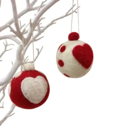 Amica Felt Valentine's Day|Christmas Decorations-Felt Heart Bauble Decoration