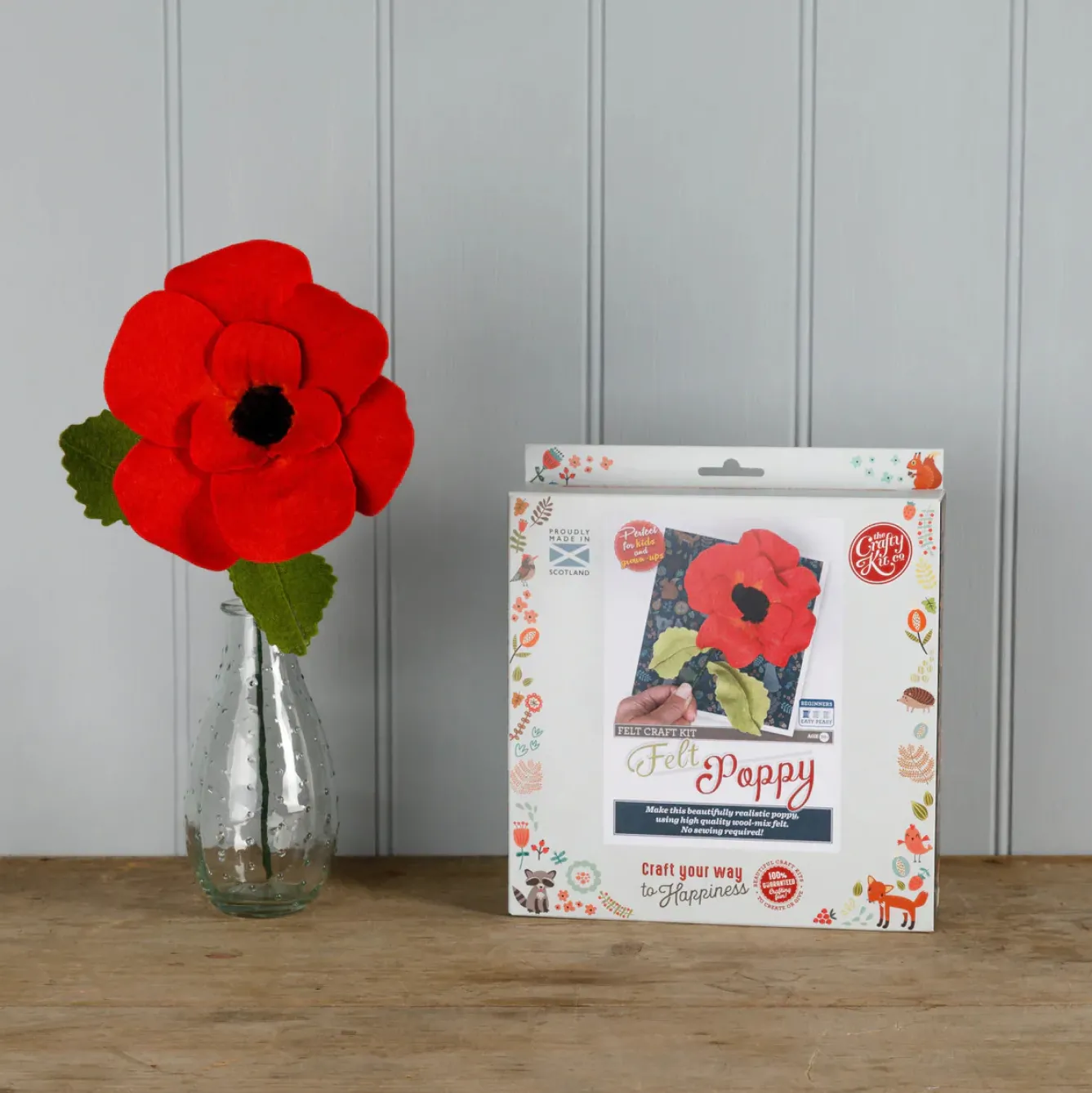 The Crafty Kit Co. Crafts-Felt Poppy Craft Kit