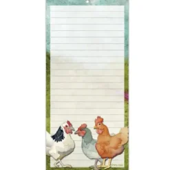 Emma Ball Stationery-Felted Chickens Lined Magnetic Pad