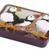 Emma Ball Storage-Felted Puffins Mini Slider Tin