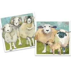 Emma Ball Stationery|Greeting Cards-Felted Sheep pack of 10 Mini Notecards