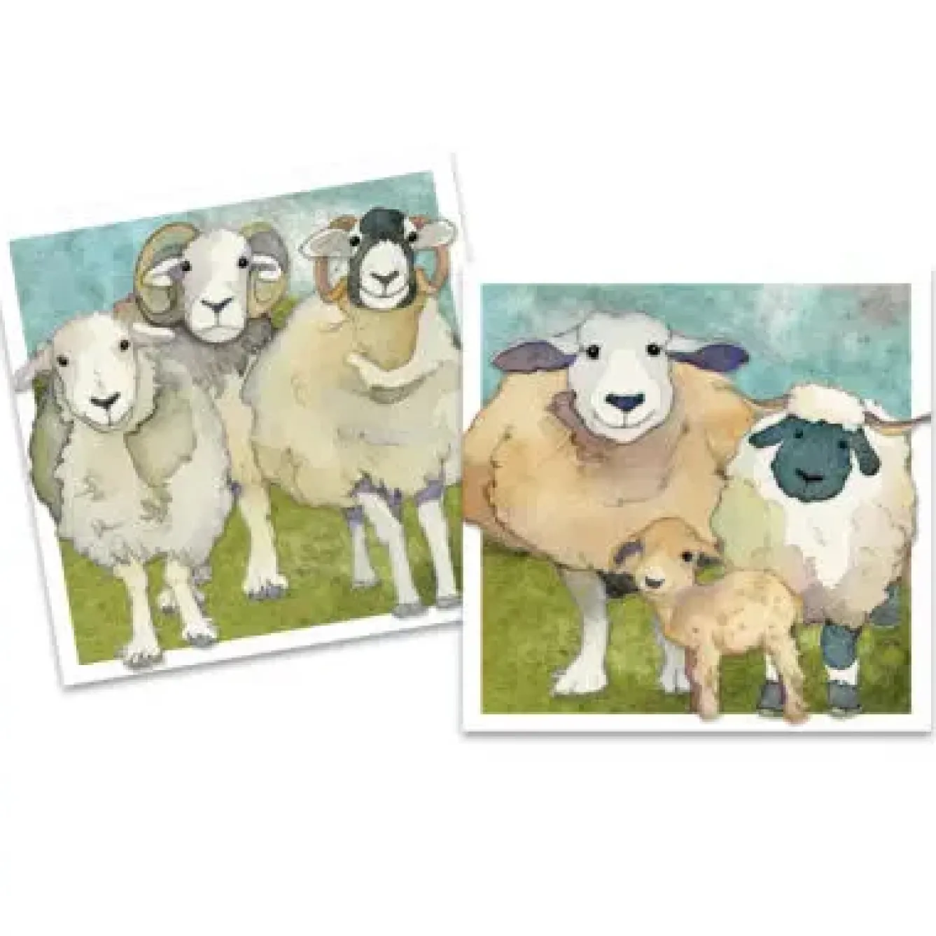 Emma Ball Stationery|Greeting Cards-Felted Sheep pack of 10 Mini Notecards
