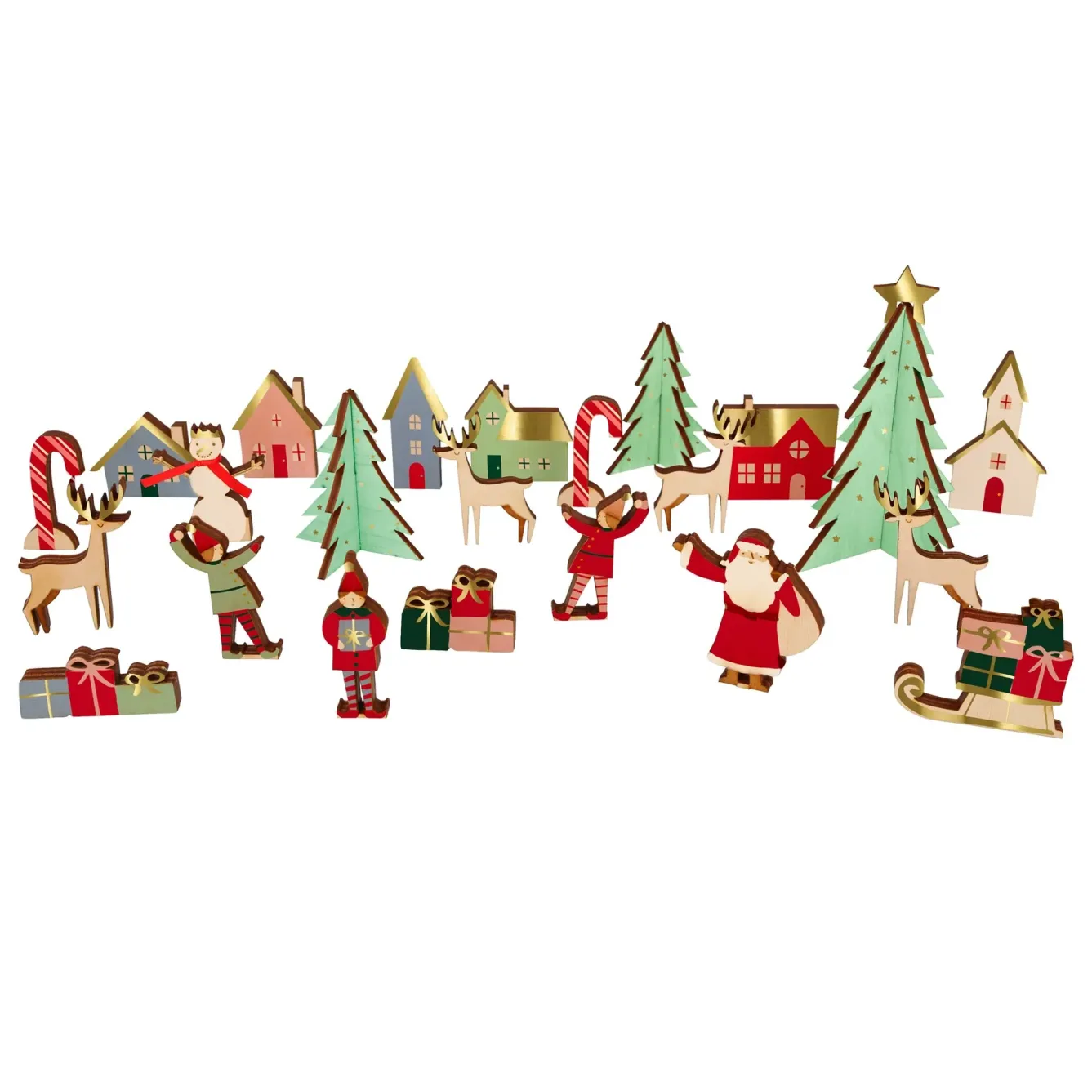 Meri Meri Advent-Festive Village Wooden Advent Calendar