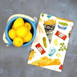 Corinne Alexander Father's Day|Tea-Fish & Chip Tea Towel by