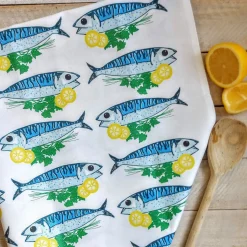 Lucky Lobster Tea|Tea Towels-Fish & Lemon Tea Towel
