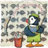 Emma Ball Greeting Cards-Fishing Birthday - Woolly Puffins Greetings Card