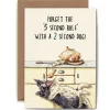 Bewilderbeest Greeting Cards-Five Second Rule Greetings Card