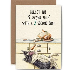Bewilderbeest Greeting Cards-Five Second Rule Greetings Card