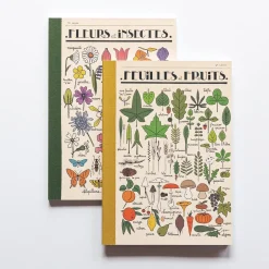 Roomytown Stationery-Fleur et Feuilles Set of 2 Notebooks