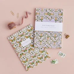 Catherine Lewis Stationery-Flora Nouveau - Set of 2 A5 Notebooks