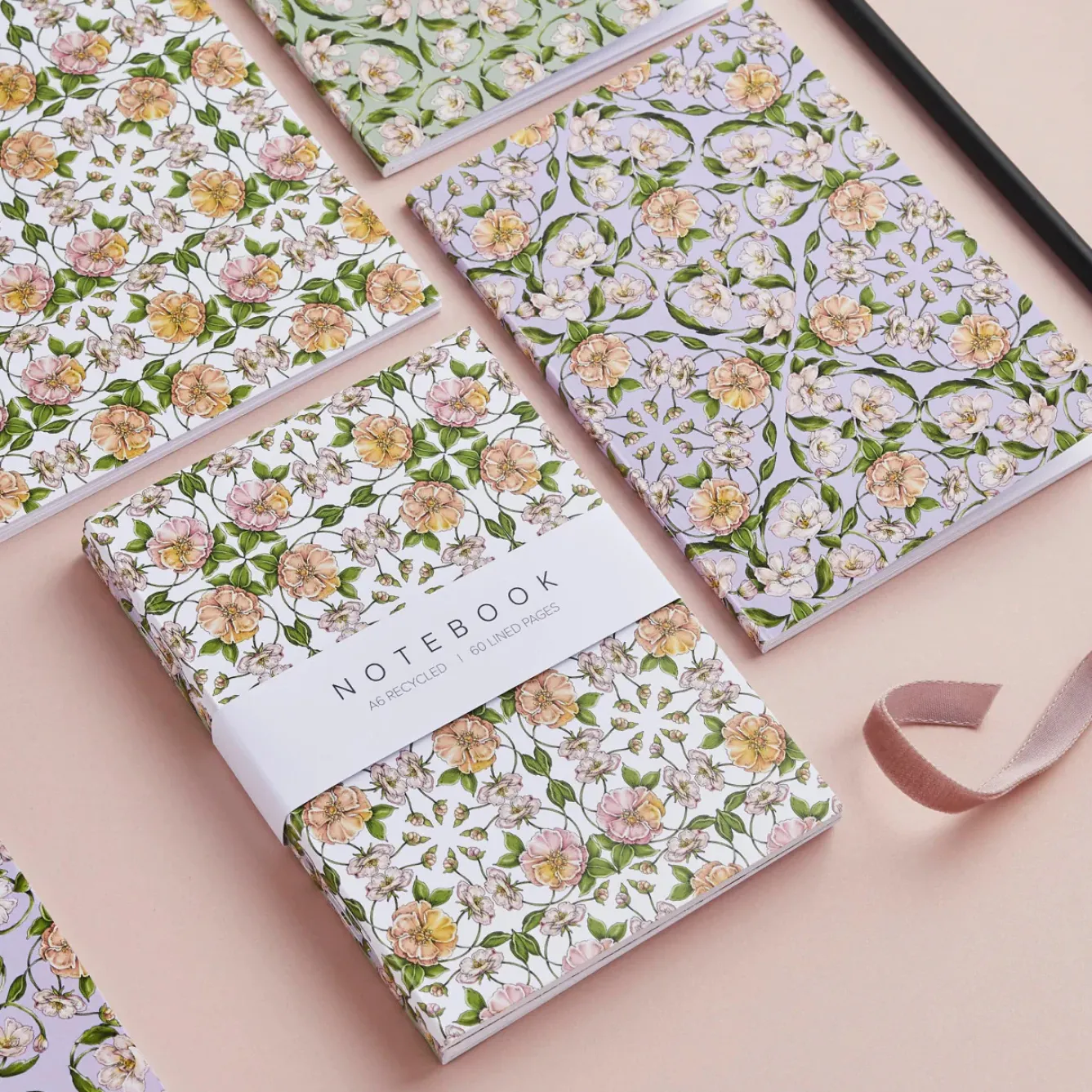Catherine Lewis Stationery-Flora Nouveau - Set of 3 A6 Notebooks