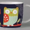 Repeat Repeat Animals|Animals-Folkland Barn Owl Mug - Black