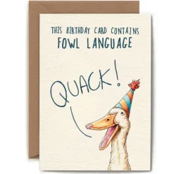 Bewilderbeest Greeting Cards-Fowl Language Birthday Card