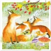 Emma Ball Greeting Cards-Fox Family Greetings Card