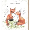 Paper Shed Design Greeting Cards-Foxes "Happy Anniversary" Greetings Card