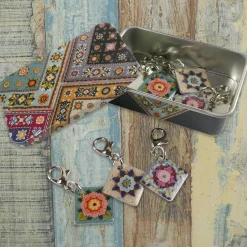 Emma Ball Crafts-Fruit Gardens Set of 6 Crochet Markers in a Pocket Tin