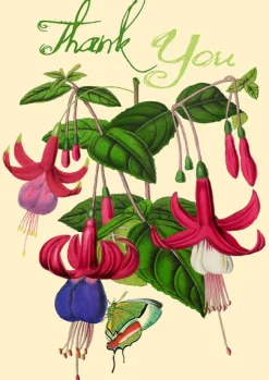 Madame Treacle Greeting Cards-Fuchsia Glitter Thank You Card