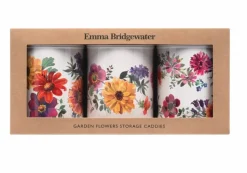Emma Bridgewater Storage Caddies|Storage-Garden Flowers Set of 3 Round Caddies