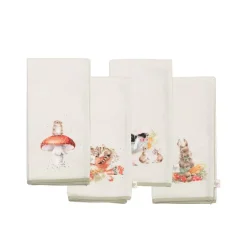 Wrendale Designs Napkins|Tea-'Garden Friends' Everyday Cloth Napkins- Set of Four