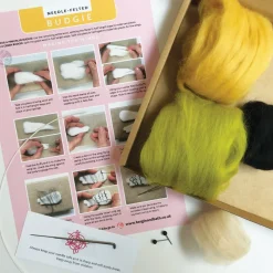 Bergin & Bath Crafts-Gertrude the Green Budgie Needle Felting Kit