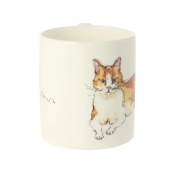 Mclaggan Smith Whimsical-Ginger and White Cat Bone China Mug
