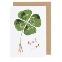 Laura Stoddart Greeting Cards-Good Luck Shamrock Blank Greetings Card