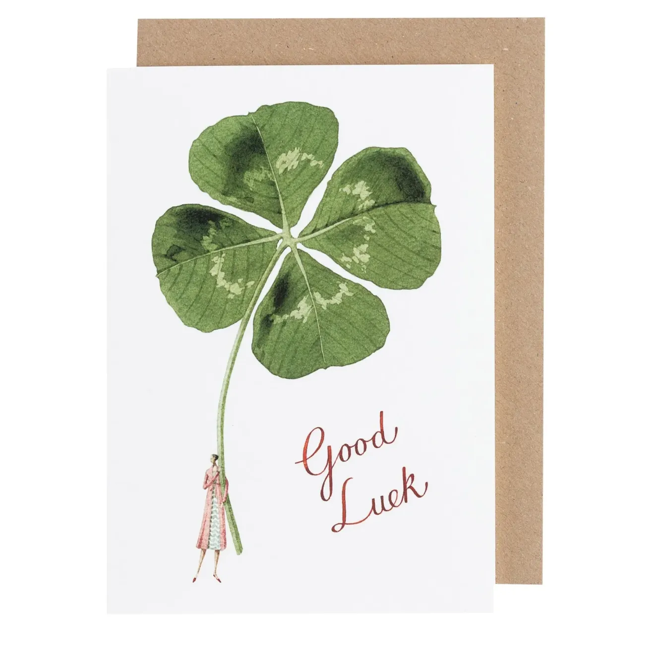 Laura Stoddart Greeting Cards-Good Luck Shamrock Blank Greetings Card