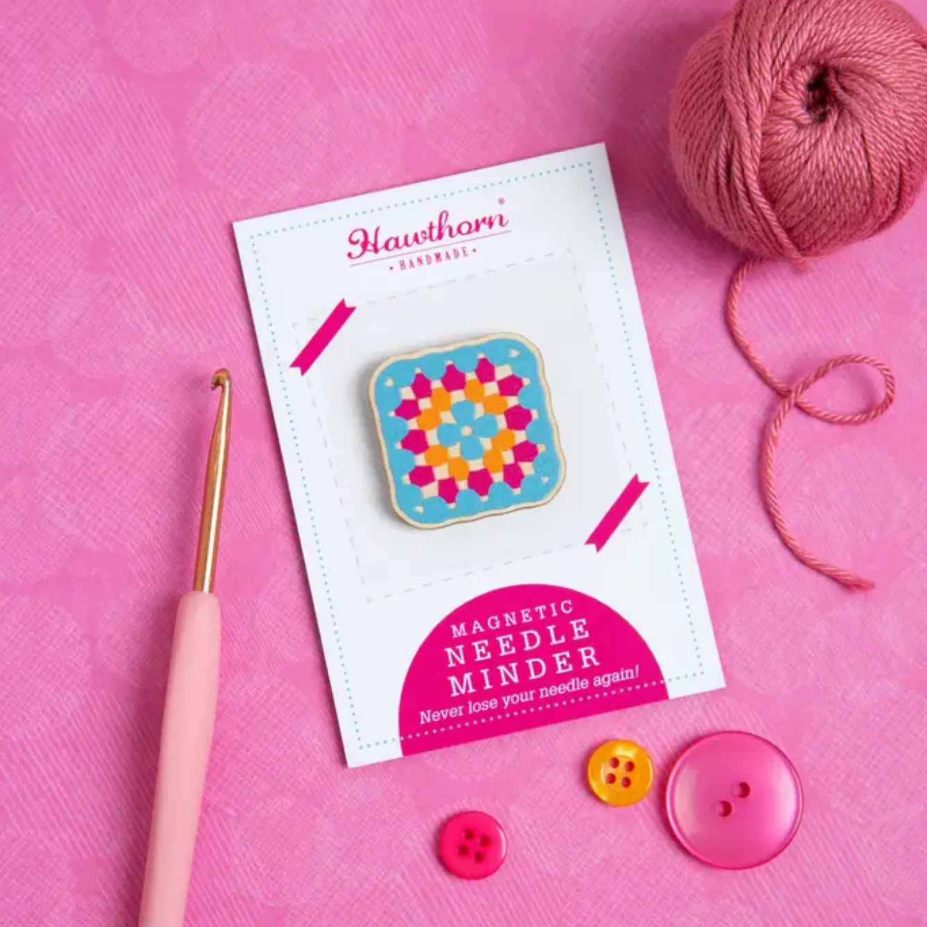 Hawthorn Handmade Crafts-Granny Square Magnetic Needle Holder