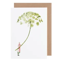 Laura Stoddart Greeting Cards-Green Ammi Blank Greetings Card