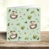 West Country Designs Greeting Cards-Green Garden Hedgehog Art Card