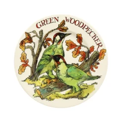 Emma Bridgewater Plates-Green Woodpecker 8 1/2 inch Plate