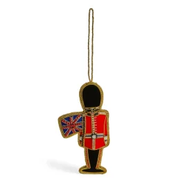 Tinker Tailor Christmas Decorations|Seasonal Decor-Guardsman with Crystal Flag Decoration by London
