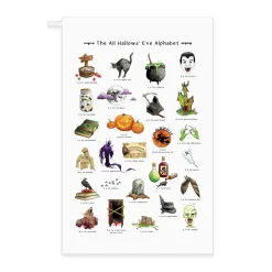 Yeti Halloween|Tea-Halloween Alphabet Tea Towel