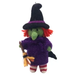 Amica Felt Halloween|Seasonal Decor-Halloween Witch with Broom Felt Decoration