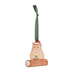 Lottie Murphy Christmas-Hamster Wooden Christmas Decoration