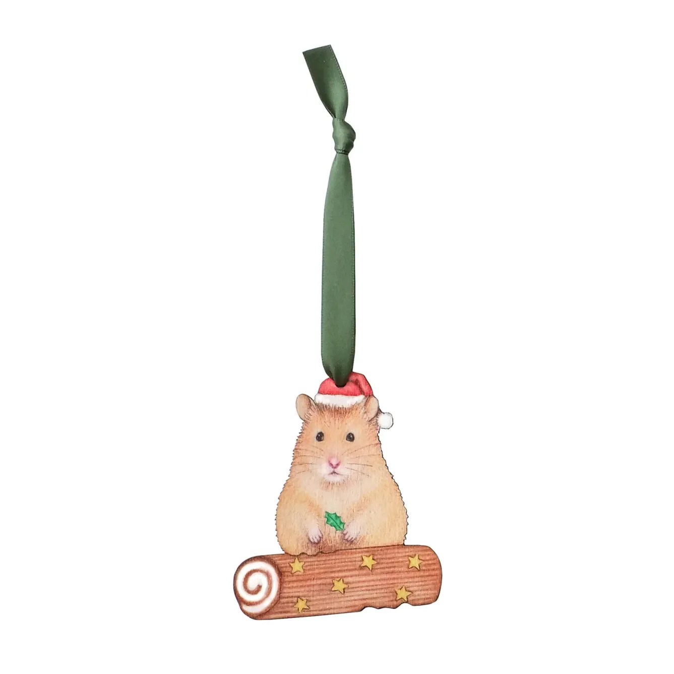 Lottie Murphy Christmas-Hamster Wooden Christmas Decoration