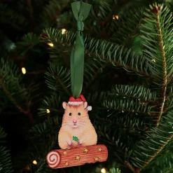 Lottie Murphy Christmas-Hamster Wooden Christmas Decoration