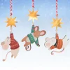 Dapple & Dot Christmas-Hanging Mouse and Star Wooden Christmas Decorations