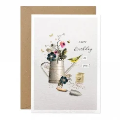 Stephanie Davies Greeting Cards-Happy Birthday Gardening Tools Greeting Card