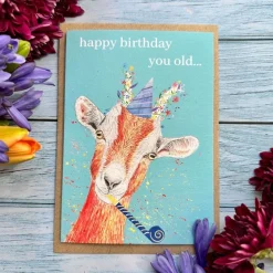 Jen Winnett Greeting Cards-Happy Birthday You Old Goat Eco-card