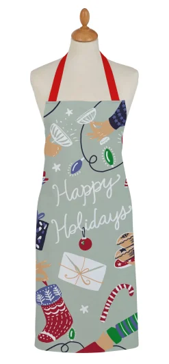 Ulster Weavers Aprons-Happy Holidays Cotton Apron