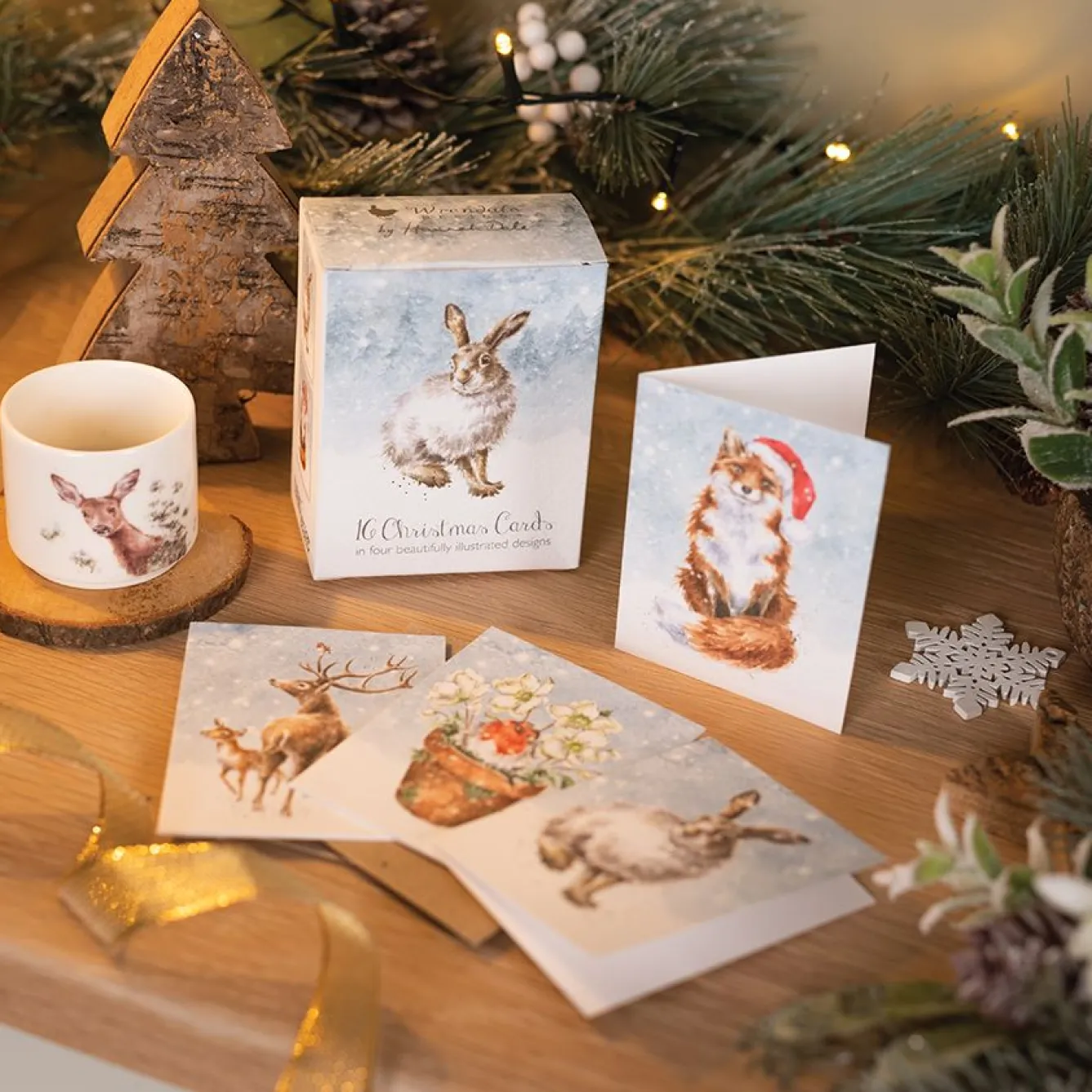 Wrendale Designs Christmas Cards|Stationery-Hare Charity Gift Enclosure Card Pack