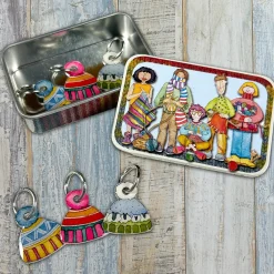 Emma Ball Crafts-Hats Set of 6 Stitch Markers in a Pocket Tin