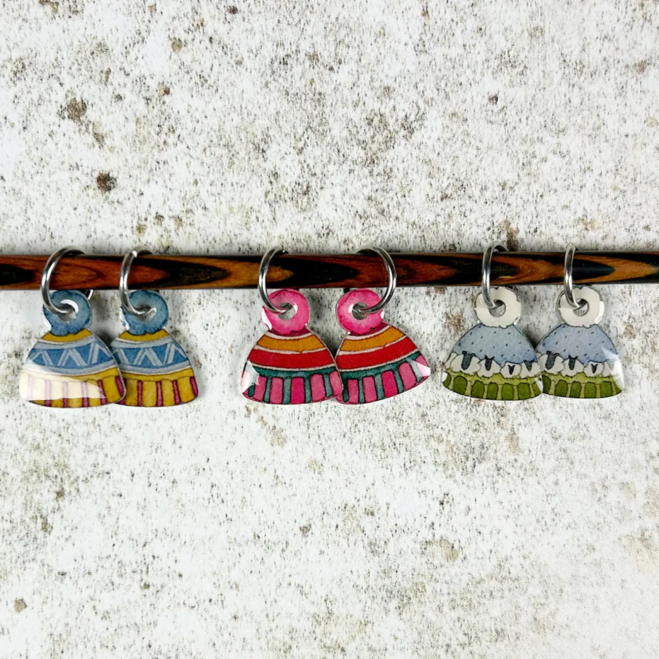 Emma Ball Crafts-Hats Set of 6 Stitch Markers in a Pocket Tin