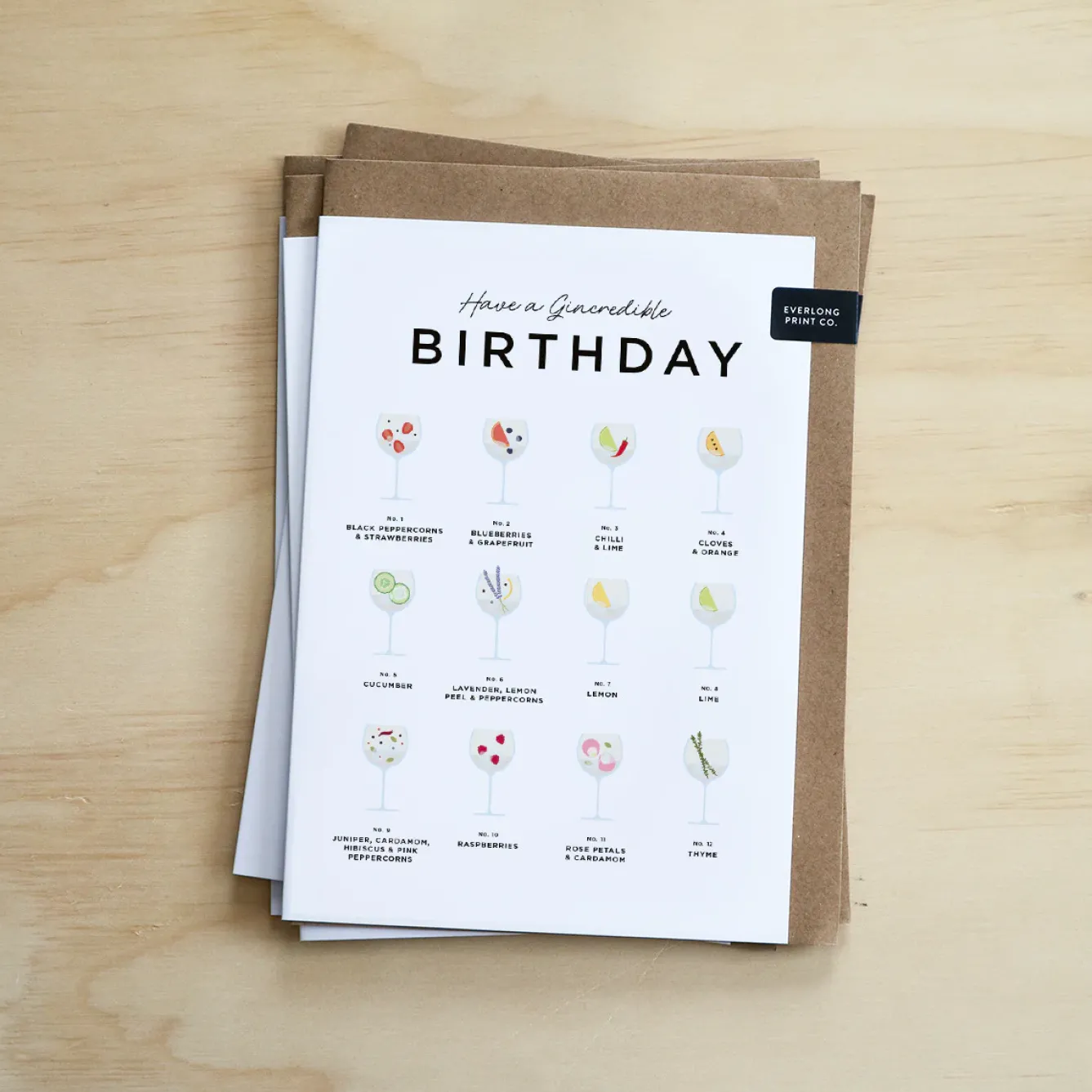 Everlong Print Co. Greeting Cards-Have a Gincredible Birthday Card